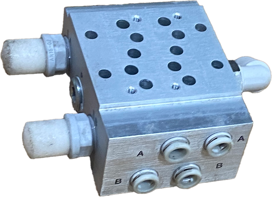 SY 3000 2 station manifold, one touch fittings (6mm), air mufflers (Copy)
